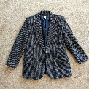 Vintage 100% Wool Oversized Plaid Blazer